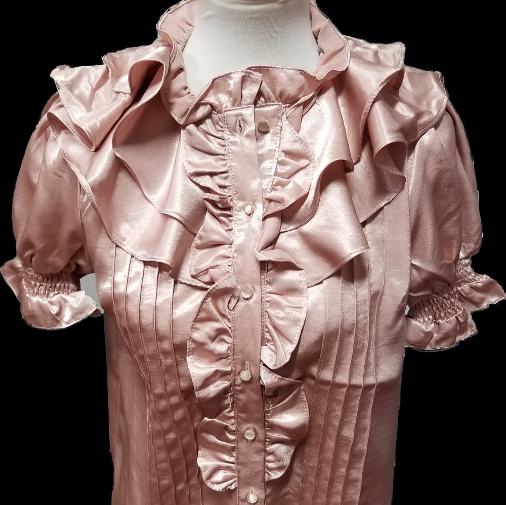 Pink Ruffle Blouse. - Picture 7 of 8